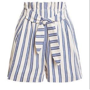 Bcbgeneration Striped Paperbag Shorts Women's Belted Size XS NWT